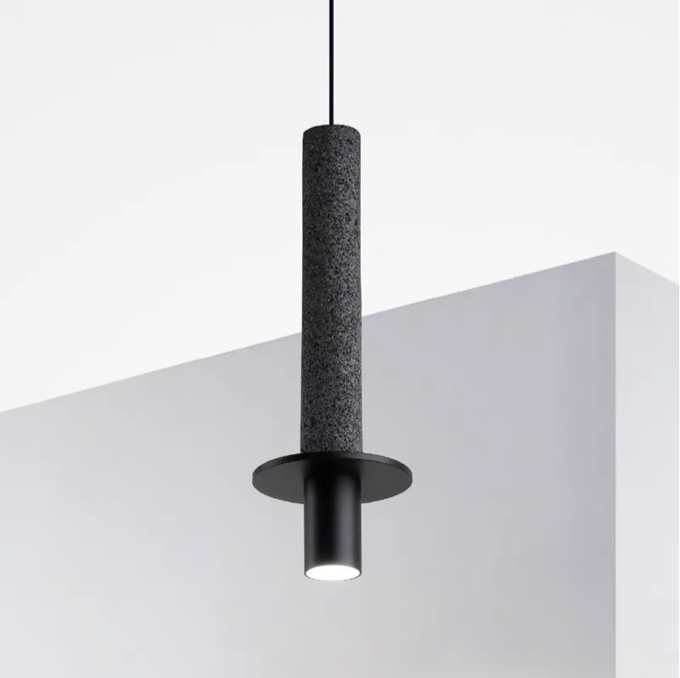 Suspension Black Rock, luminaire industriel en béton avec ampoule GU10 incluse