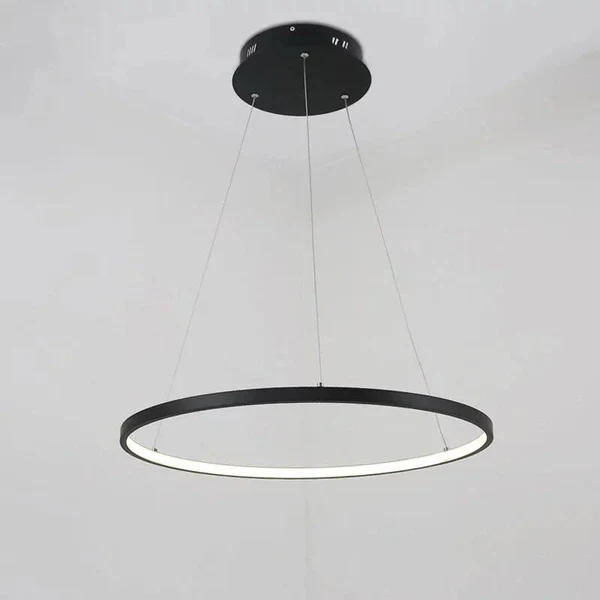 Suspension LED télécommande, réglable en hauteur et luminosité, éclairage LED intelligent pour salon, bureau, salle à manger et restaurant.