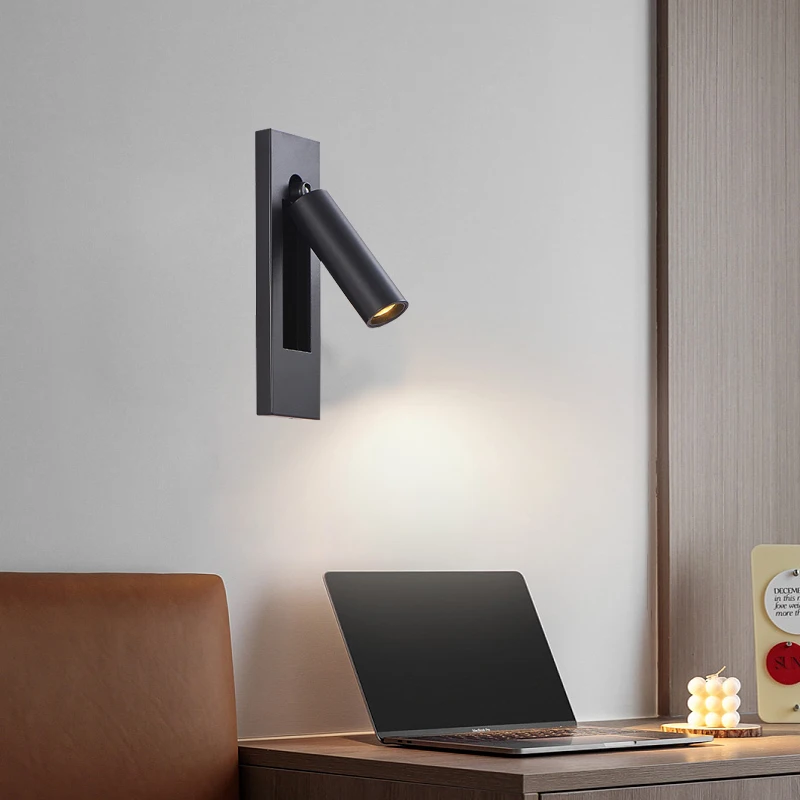 Applique murale LED encastrable, spot LED orientable, éclairage de lecture, lampe murale pour chambre et hôtel.